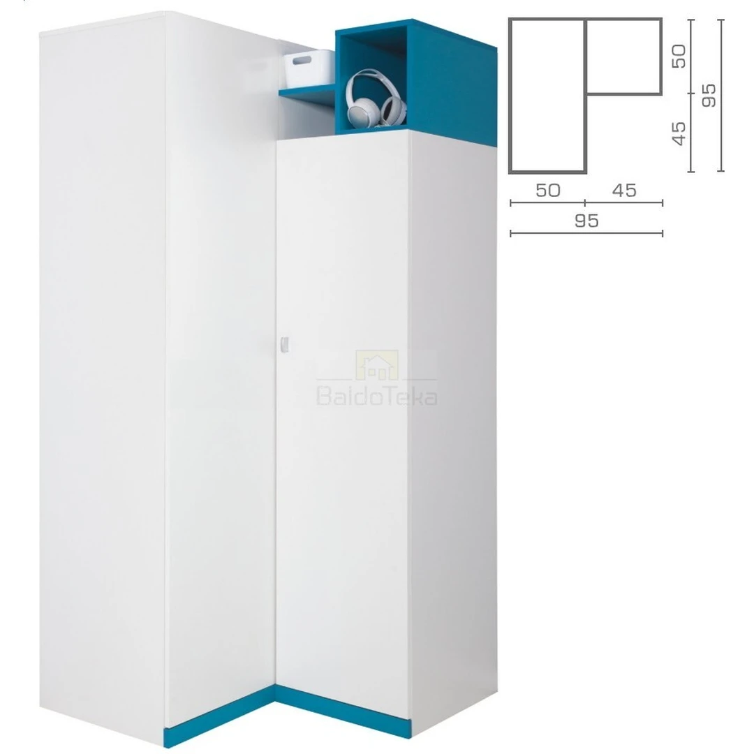 Ergonominė baltos ir geltonos spalvos lova su LMDP medžiaga