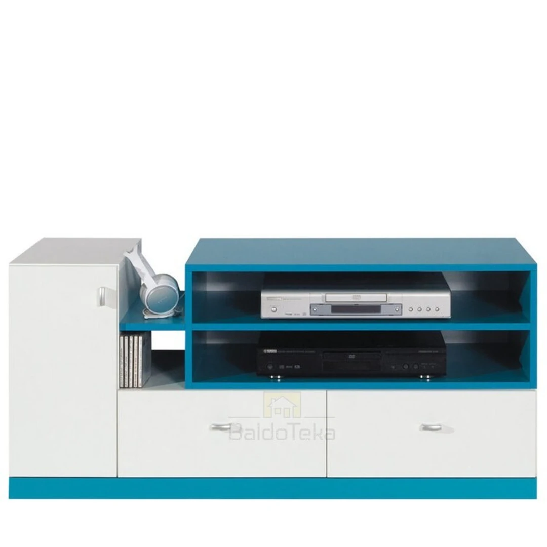 Šiuolaikiška balta ir geltona spintelė 120x55x50 cm