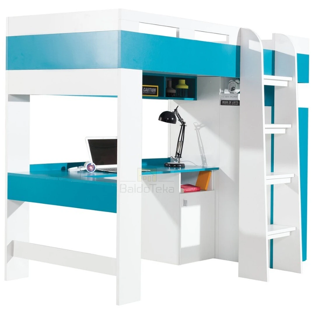 Balta ir geltona aukštos kokybės lovos rėmas su pagrindu