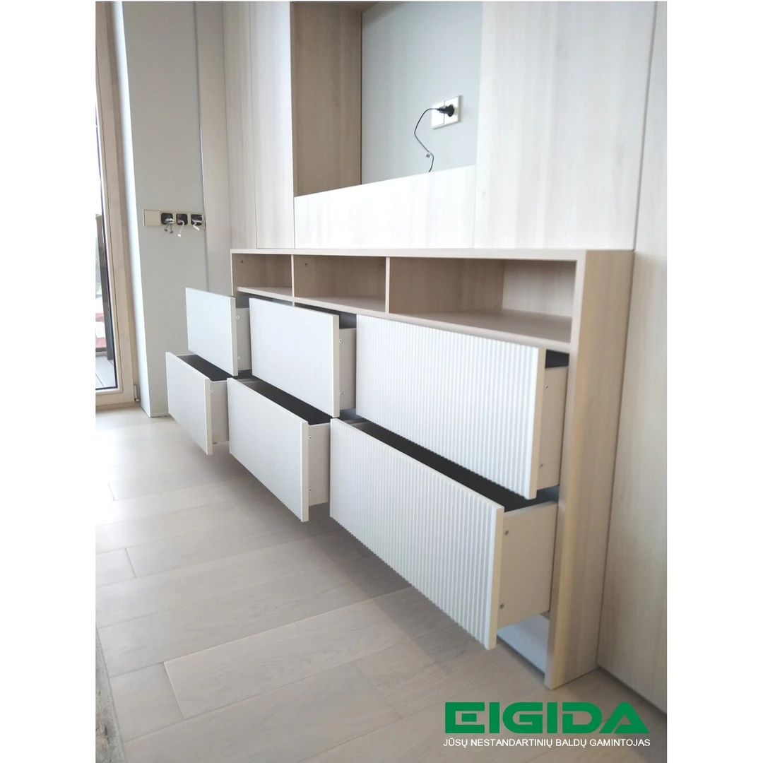 Šiuolaikinės spintos svetainei – funkcionalumas ir stilius