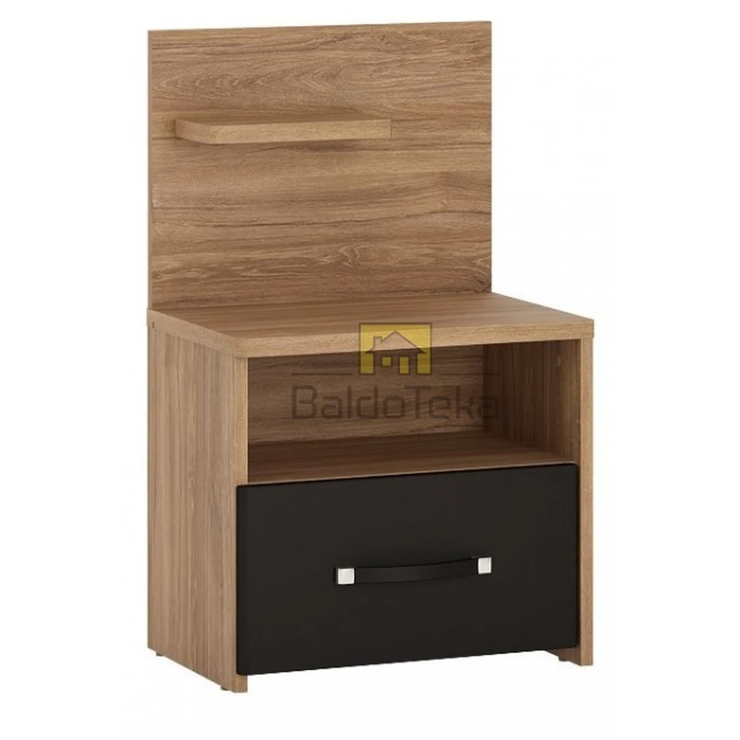 Šiuolaikiška spintelė MONACO – ąžuolas stirling ir juoda matinė