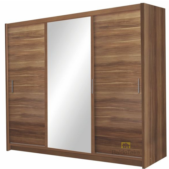 Ergonomiškas veidrodinis spintos komplektas slyvos spalva