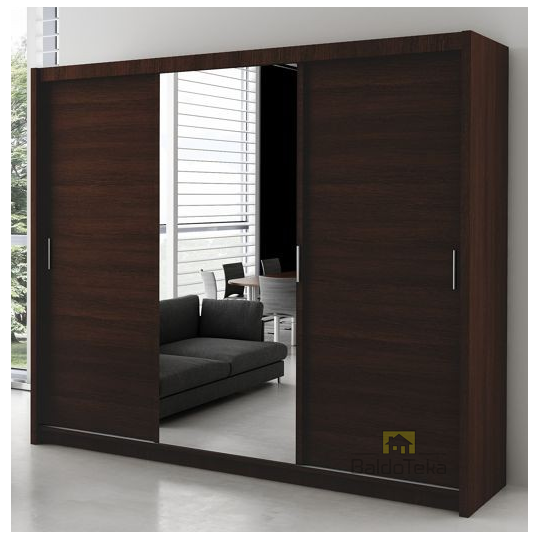 Erdvus veidrodinis spintos komplektas su aliuminio bėgeliais