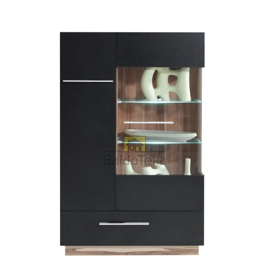 Šiuolaikiška spinta su LED apšvietimu – balta ir juoda matinė