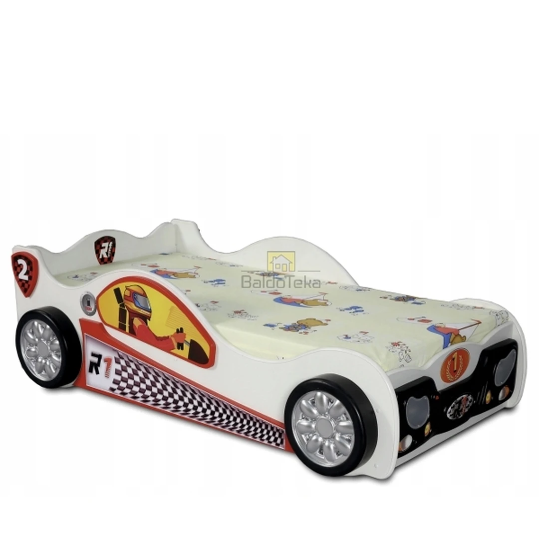 Šviečiančios lovos rėmas su medinėmis grotelėmis ir čiužiniu