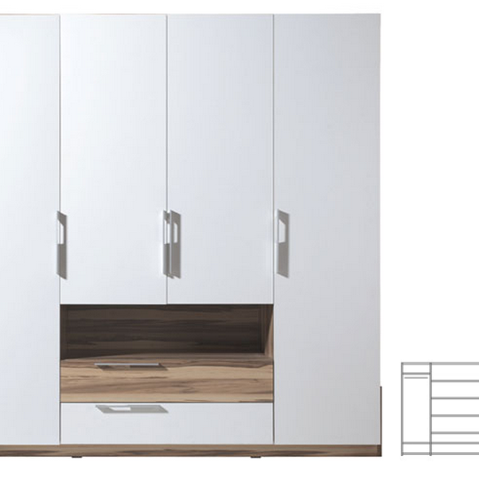 Elegantiški spintos su metalinėmis rankenėlėmis