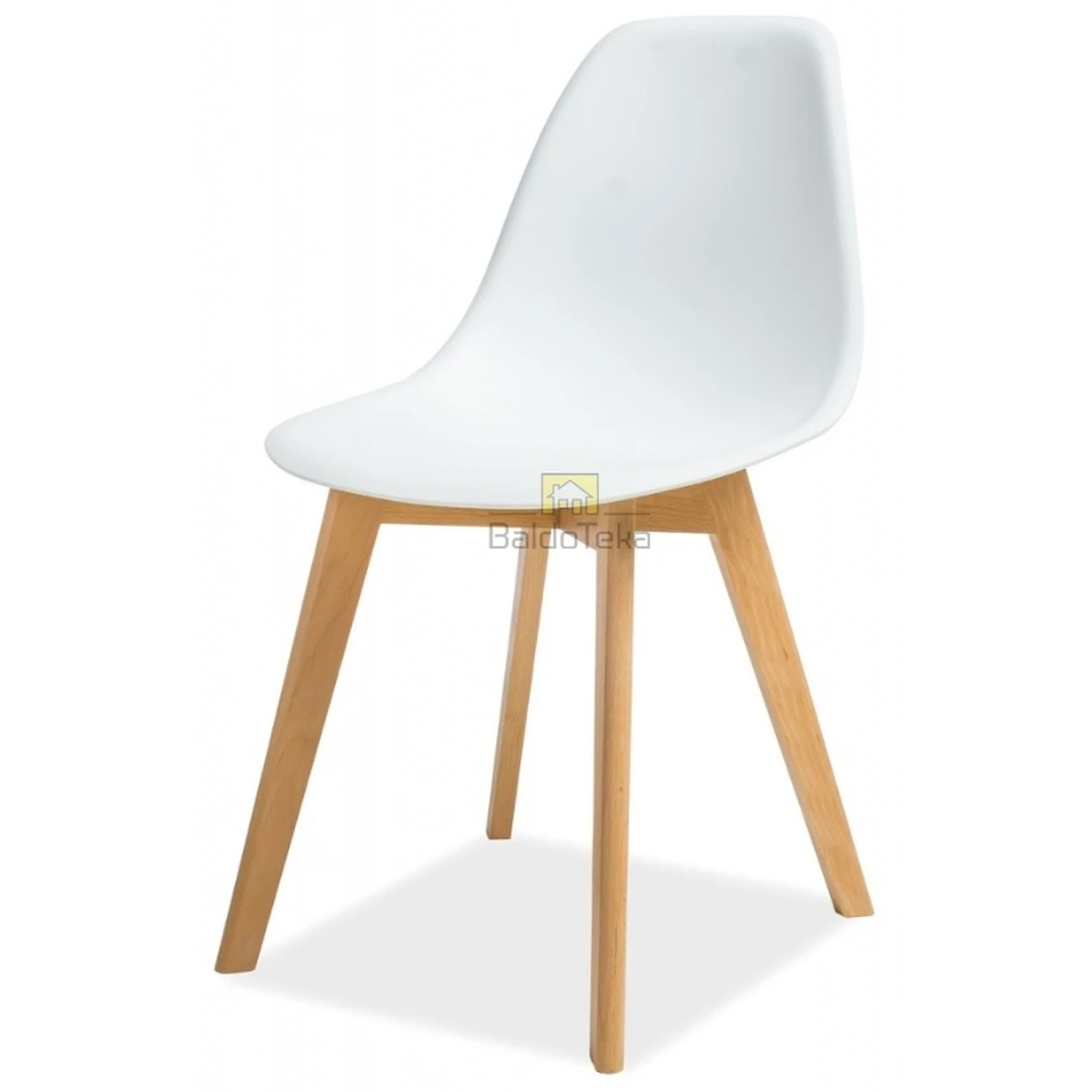 Stylingas ir kokybė: balta/bukas stalas su natūraliu medžiu