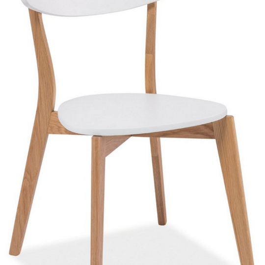 Šiuolaikiška spintelė balta/ąžuolas – MDF ir natūralus medis