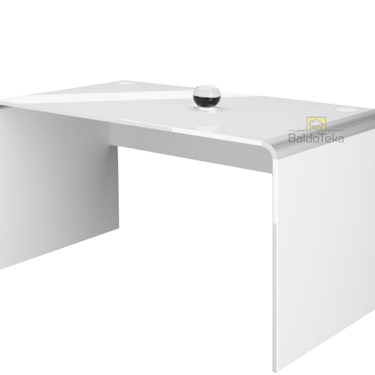 Stilingas baltas blizgus MDF spintos stalas – 99x72x60 cm