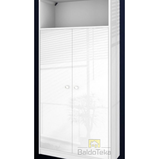 Šiuolaikiška MDF spinta balta blizgi