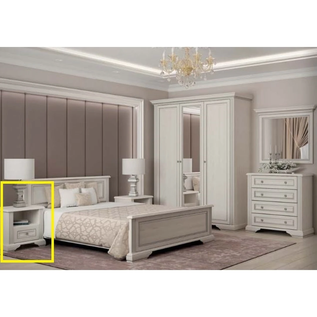 Klasikinis baltas ąžuolo spintos stalas