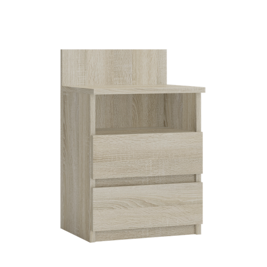 Įspūdinga naktinė spintelė su 2 stalčiais ir 1 lentele