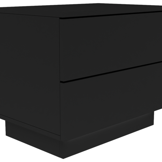 Praktiška naktinė spintelė su LED apšvietimu ir 2 stalčiais