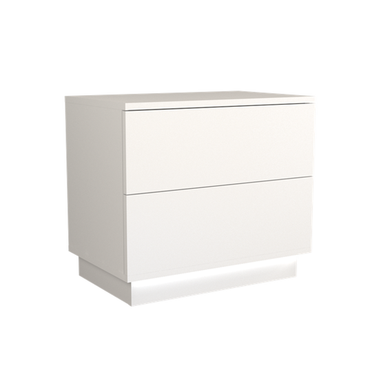 Dviejų stalčių naktinė spintelė su LED apšvietimu