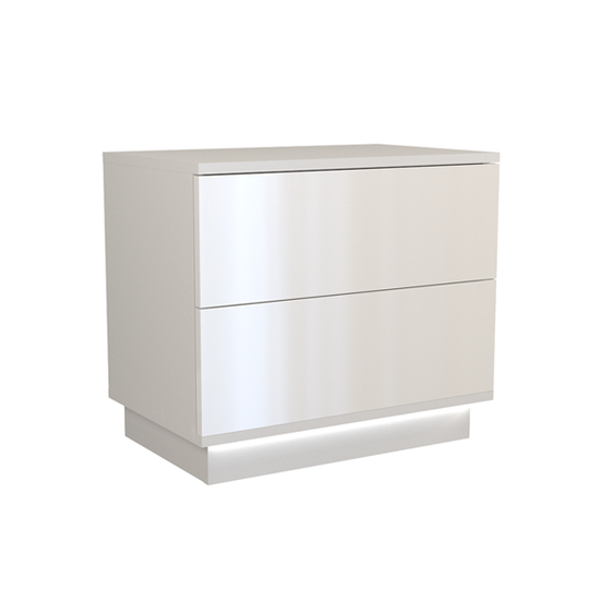 Dviejų stalčių naktinė spintelė su LED apšvietimu