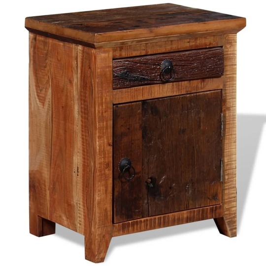 Naktinis staliukas, akacijos ir perdirbtos medienos masyvas - Naktinės spintelės