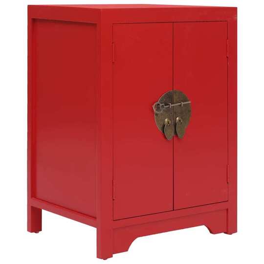 Naktinis staliukas, raudonas, 38x28x52 cm, mediena - Naktinės spintelės