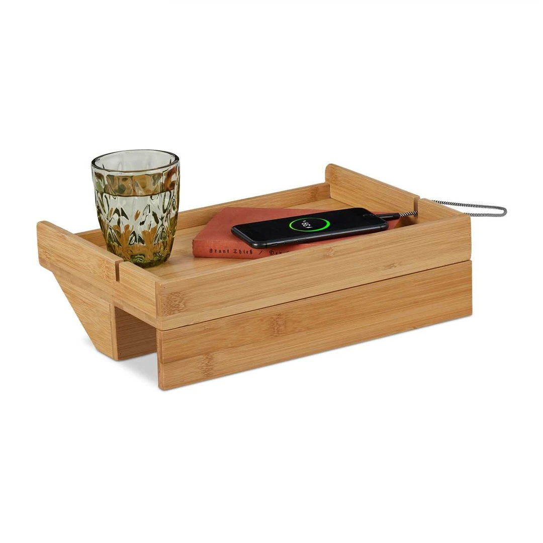 Naktinis staliukas Relaxdays 10046325.0, Su laidų tvarkymo sistema, 33 × 10 × 24 cm - Naktinės spintelės
