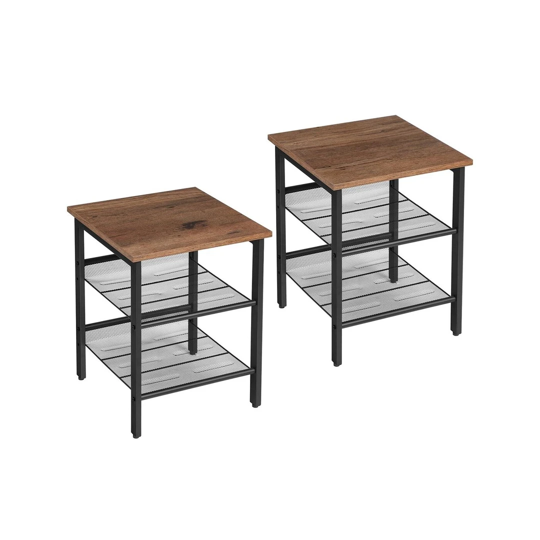 Stilingas juodas stalas VASAGLE su plieno konstrukcija