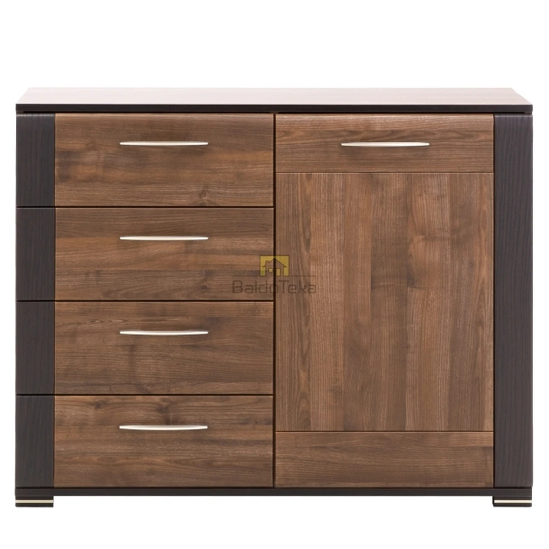 Stilinga spintelė su tylaus uždarymo sistema ir medinėmis kojelėmis