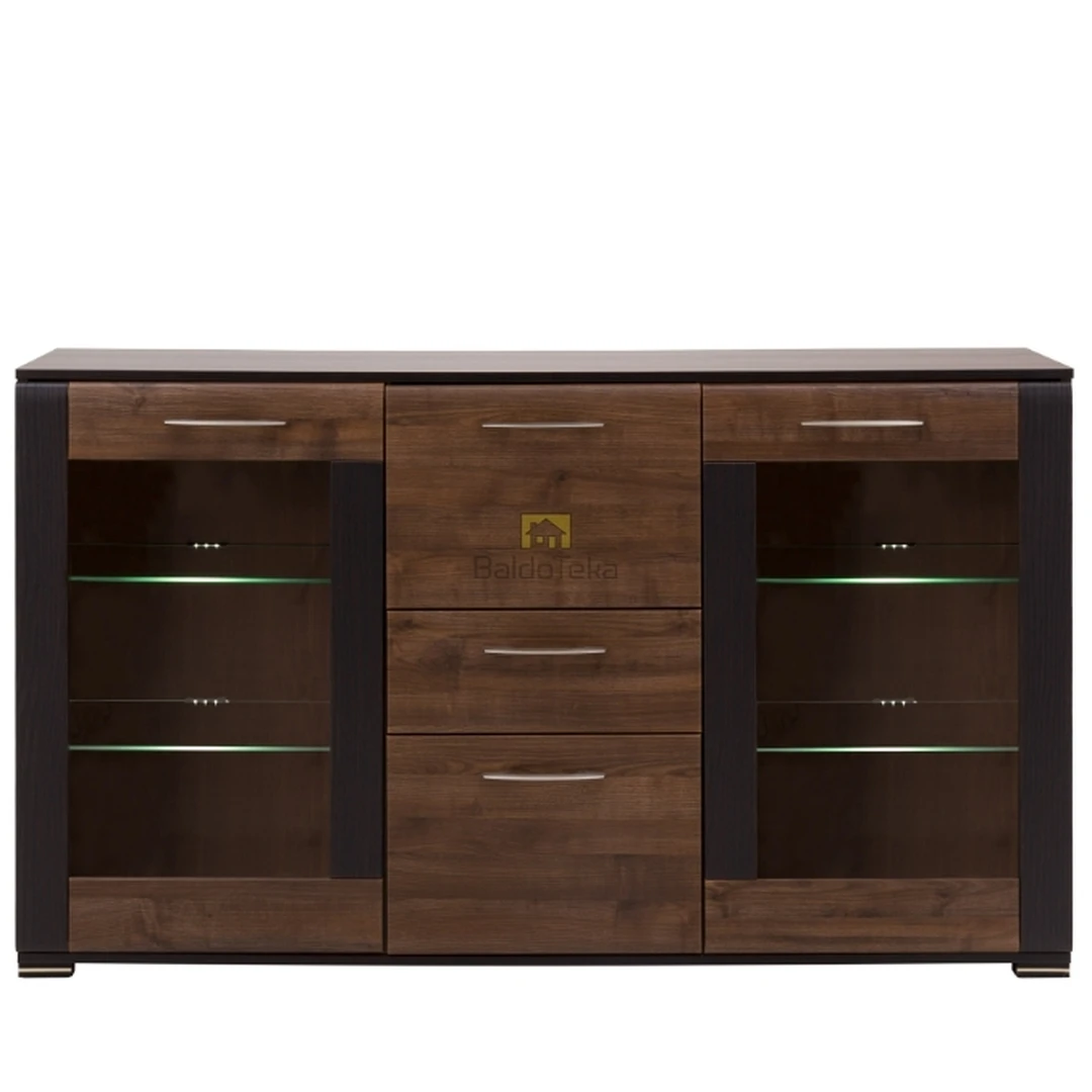 Šiuolaikiška spintelė su tylaus uždarymo sistema ir apšvietimu