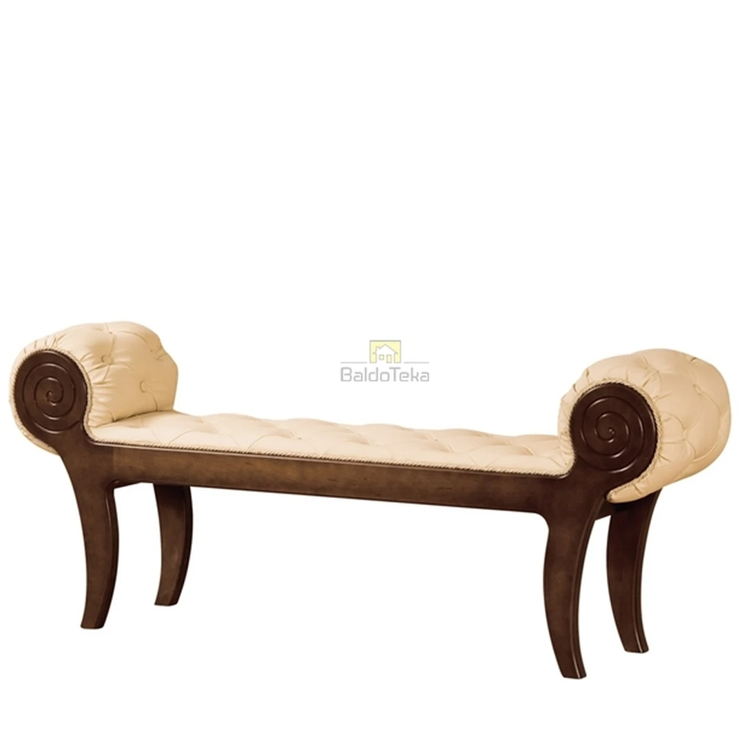 Ergonominė sofos lova natūralaus medžio ir odos