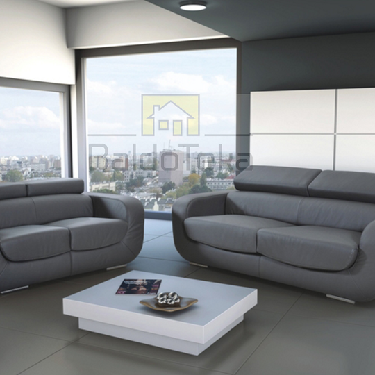 Modernūs natūralios odos sofos su išskleidžiama miegamąja