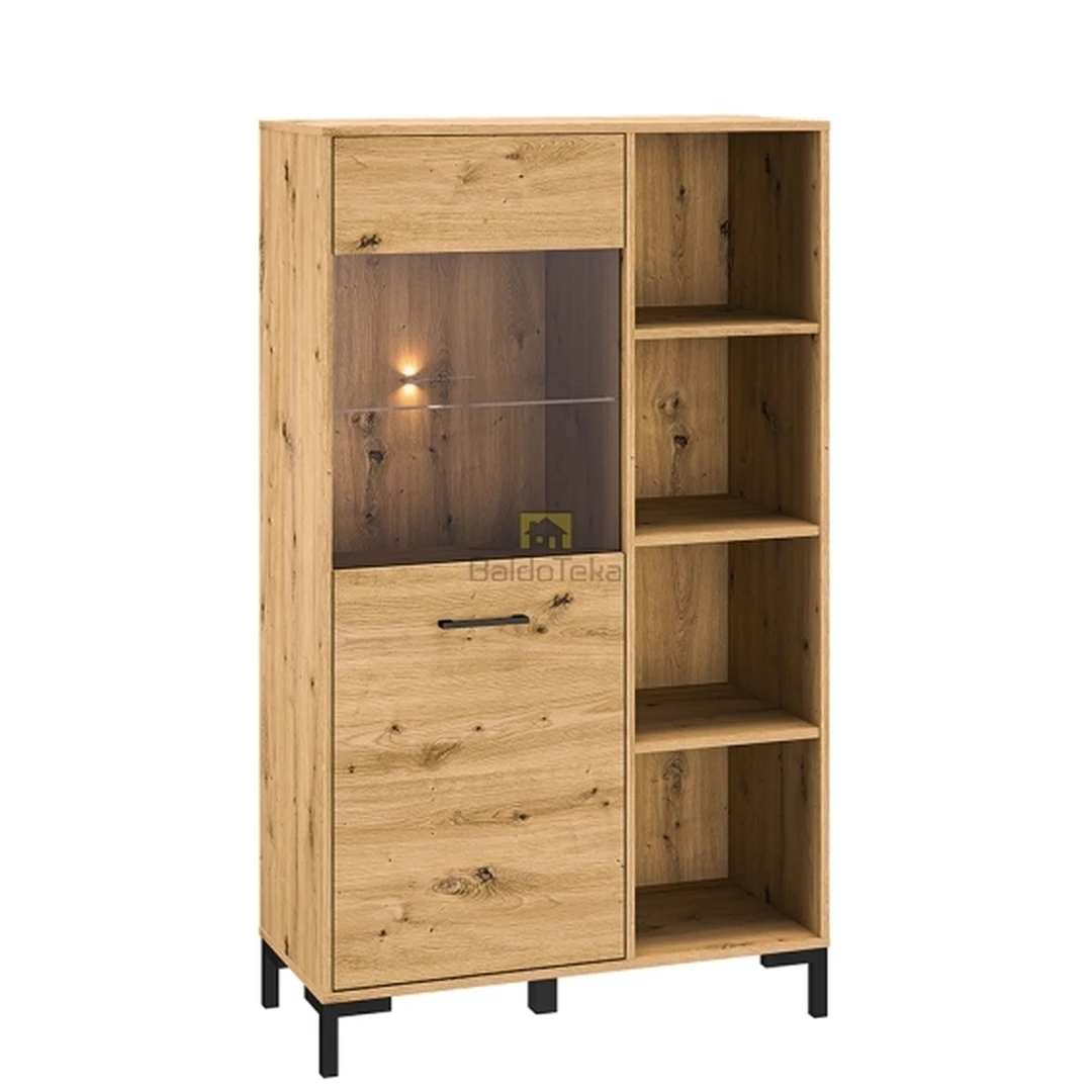 Modernus ąžuolo ir juodos spalvos NEVIO stalas