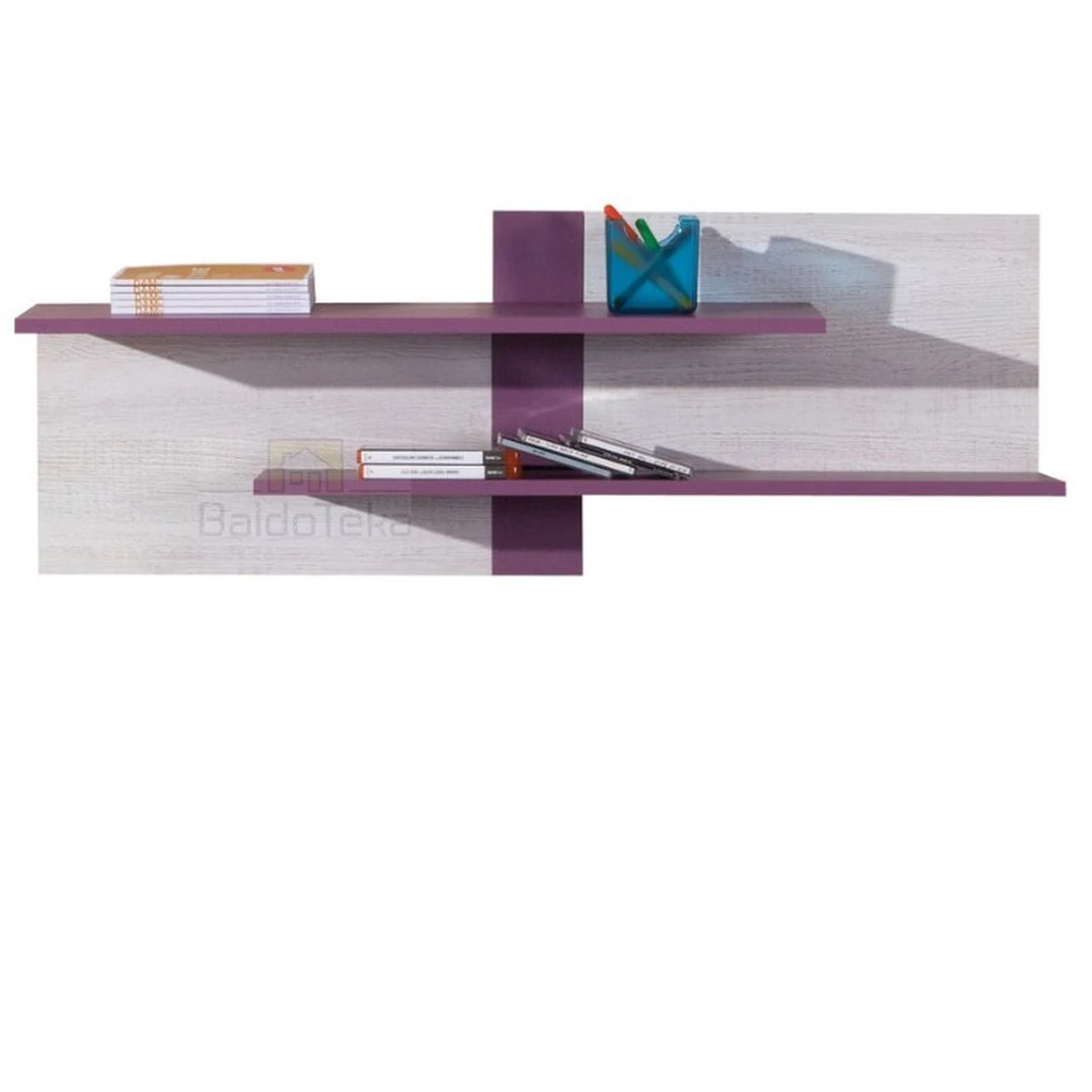 Moderni spintelė balinta pušis su violetiniais/pilkais akcentais