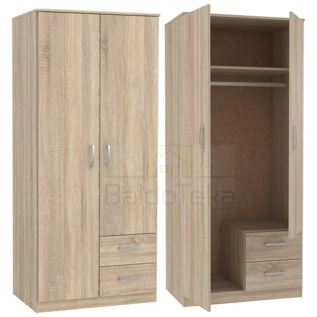 Šviesaus ąžuolo spalvos LMDP spinta su moderniu dizainu