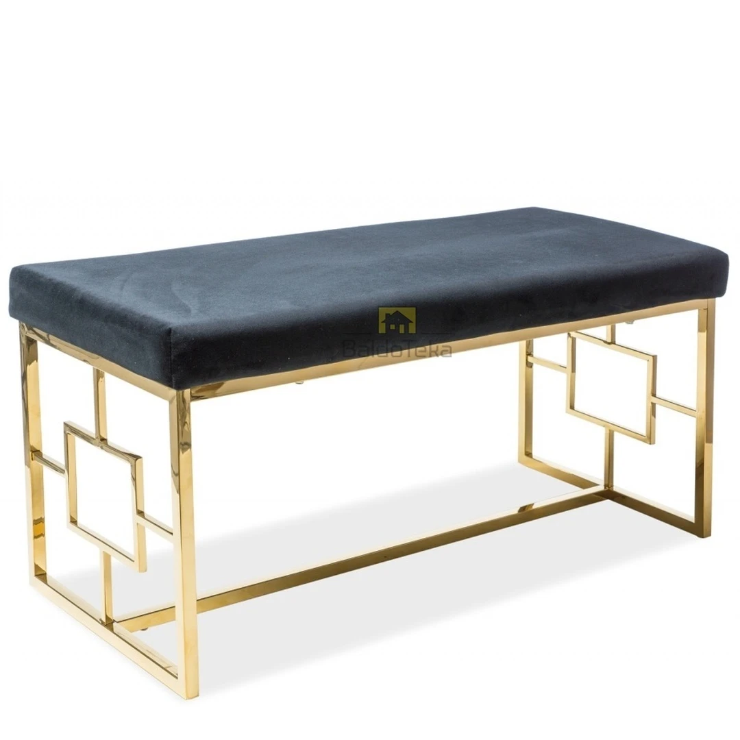 Madinga juoda su aukso aksominė sofa Tap.105