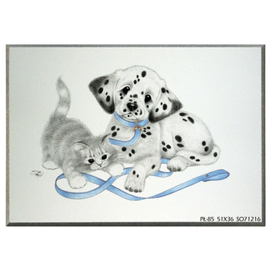 51×36 cm stiklinis stalas su mėlynu rėmeliu