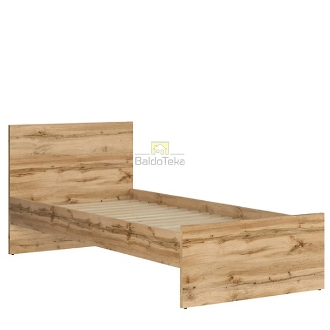 Ergonomiška ąžuolo wotan spalvos lova be grotelių