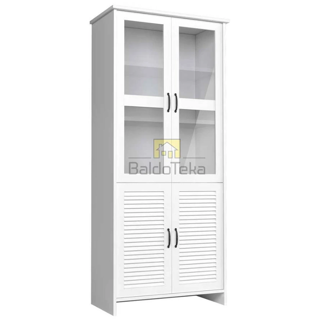 Šiuolaikiška balta matinė spinta su dideliu talpinimu