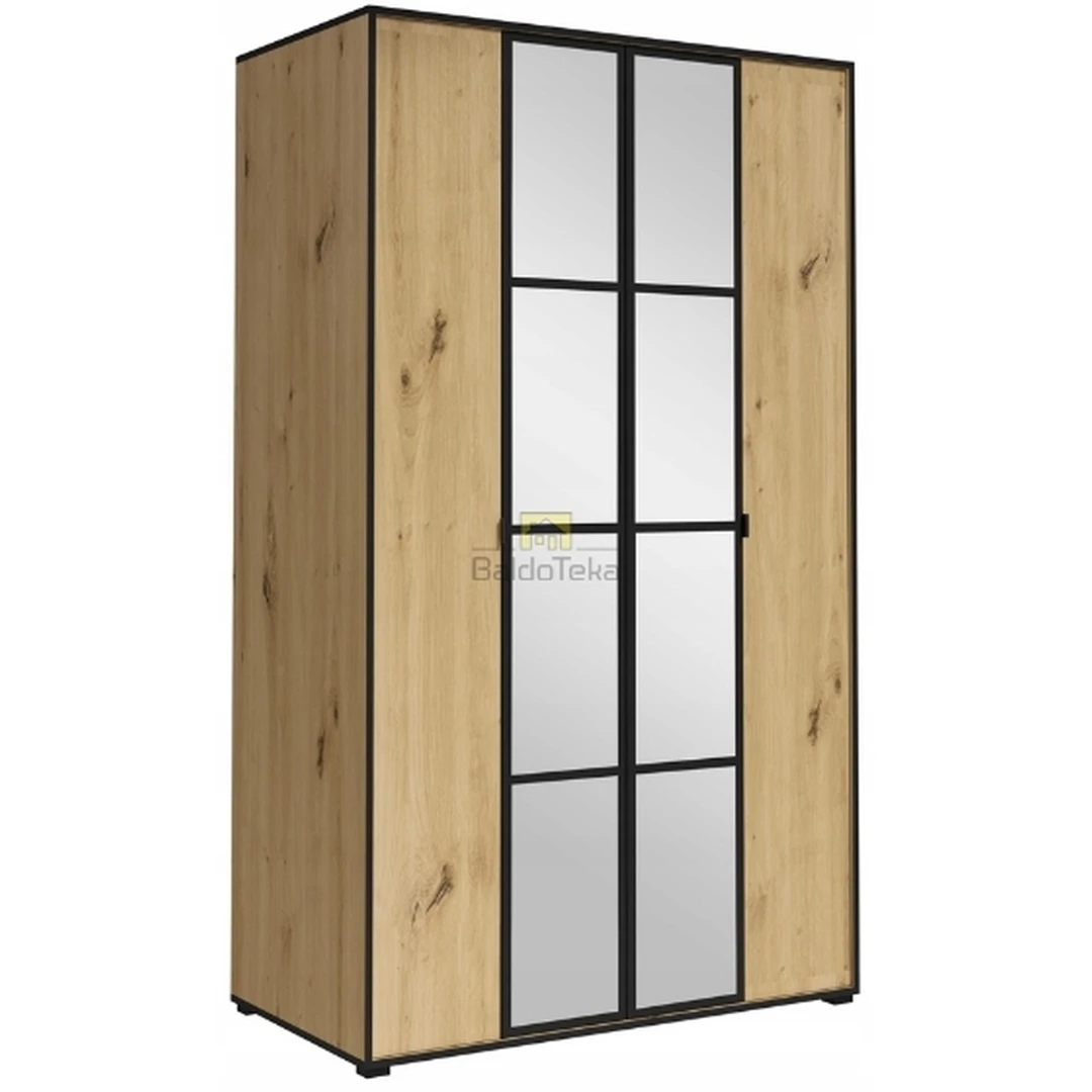 Elegantiška spinta su varstomomis durimis – ąžuolo artisan/juodos spalvos