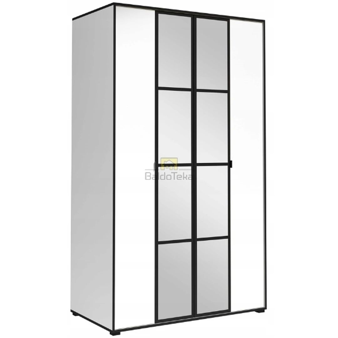 Elegantiška spinta su varstomomis durimis, balta matinė/juoda