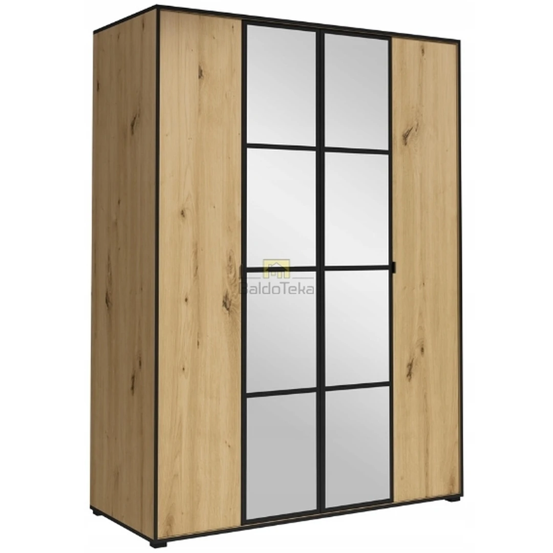 Elegantiška spinta su varstomomis durimis – ąžuolo artisan/juodos spalvos