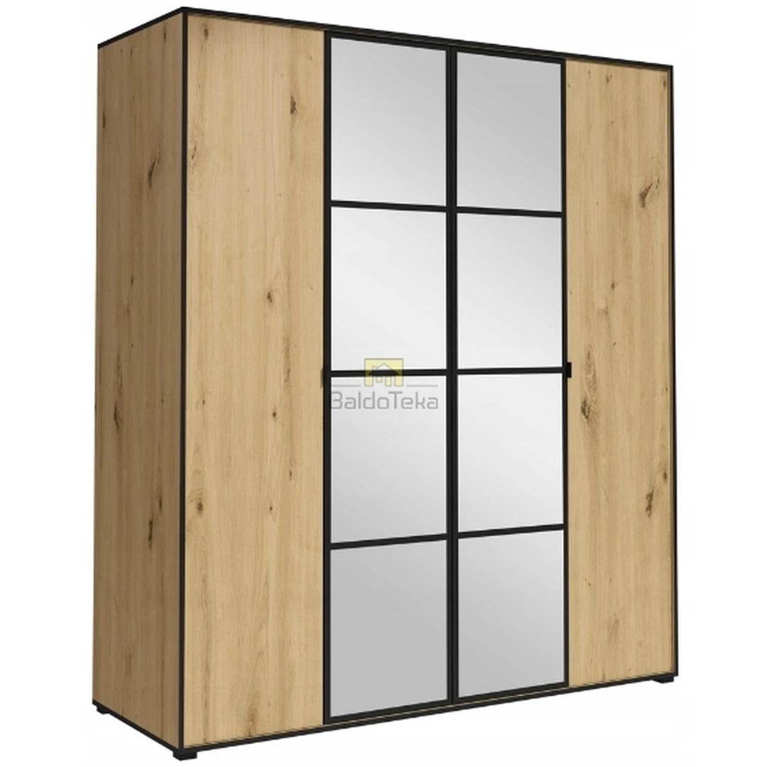 Elegantiška spinta su varstomomis durimis – ąžuolo artisan/juodos spalvos