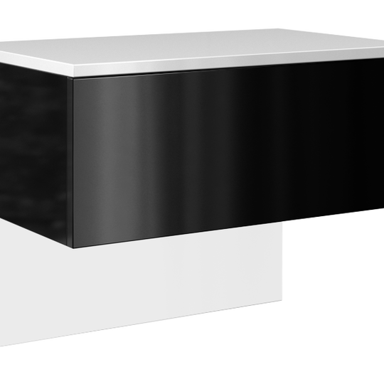 Stilinga spintelė iš MDP su ABS kraštais ir blizgiu juodu korpusu