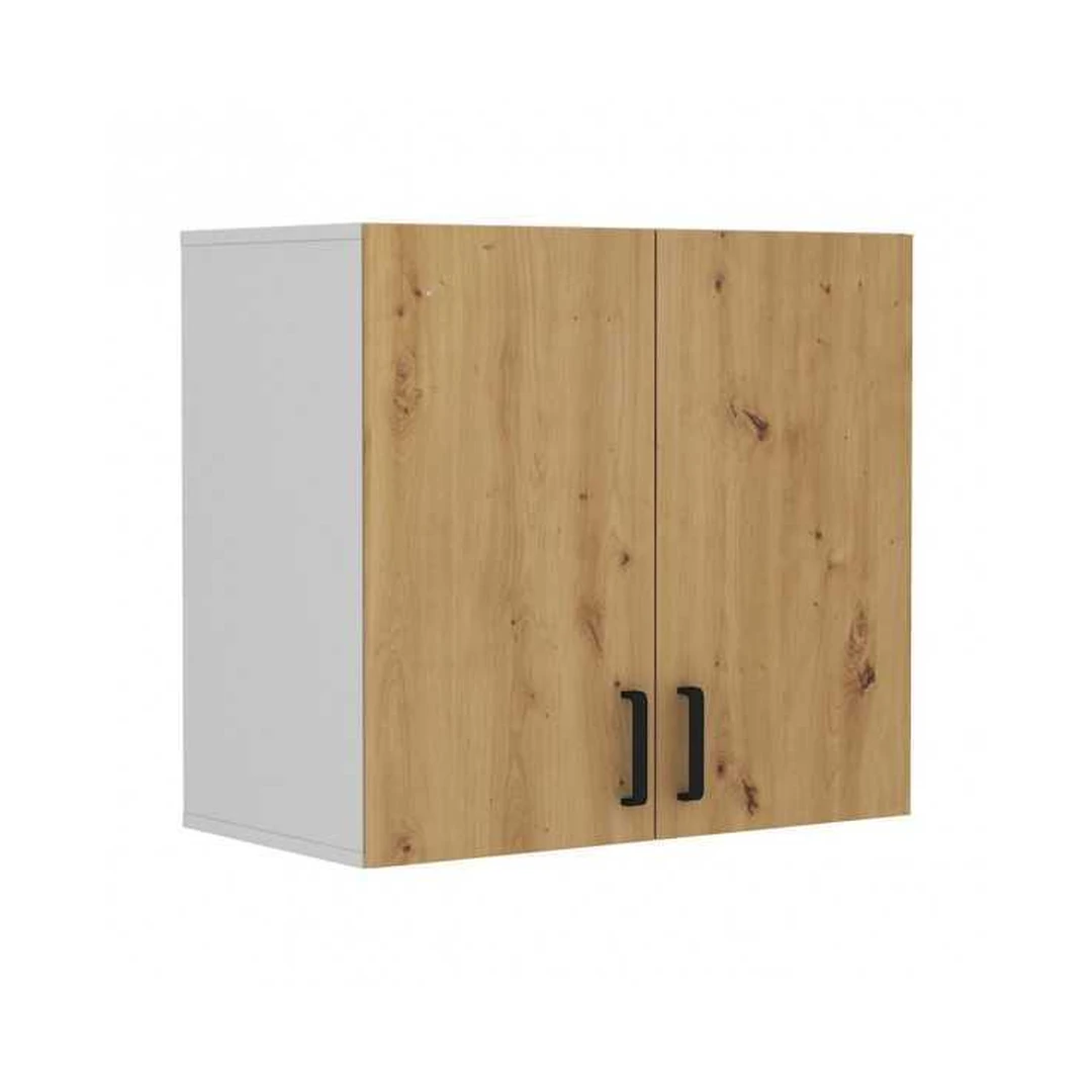 Šviesiai pilki modernūs spintos su ąžuolo dekoro