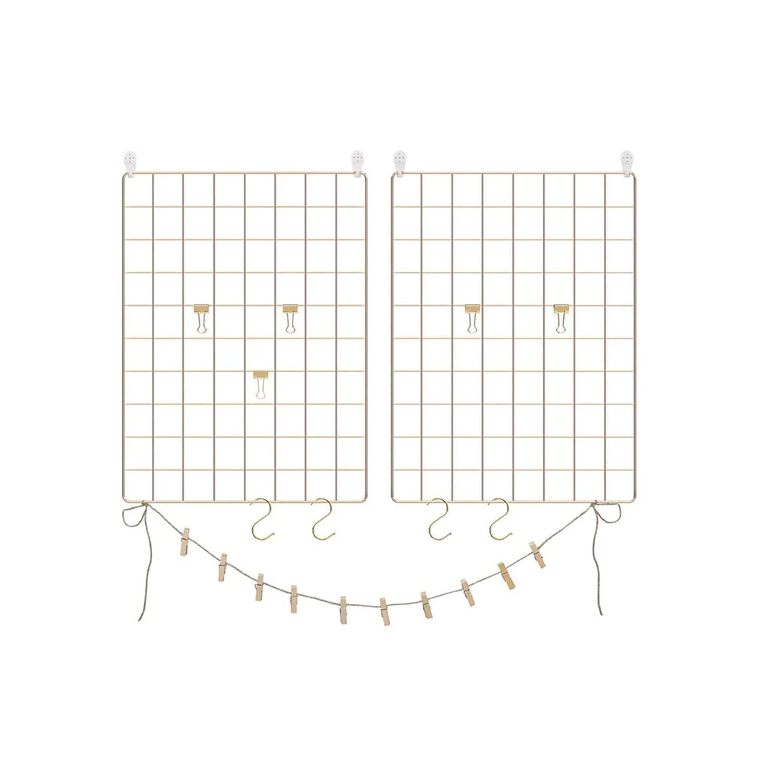 Stilinga auksinė sieninė lentyna su kanapių virve