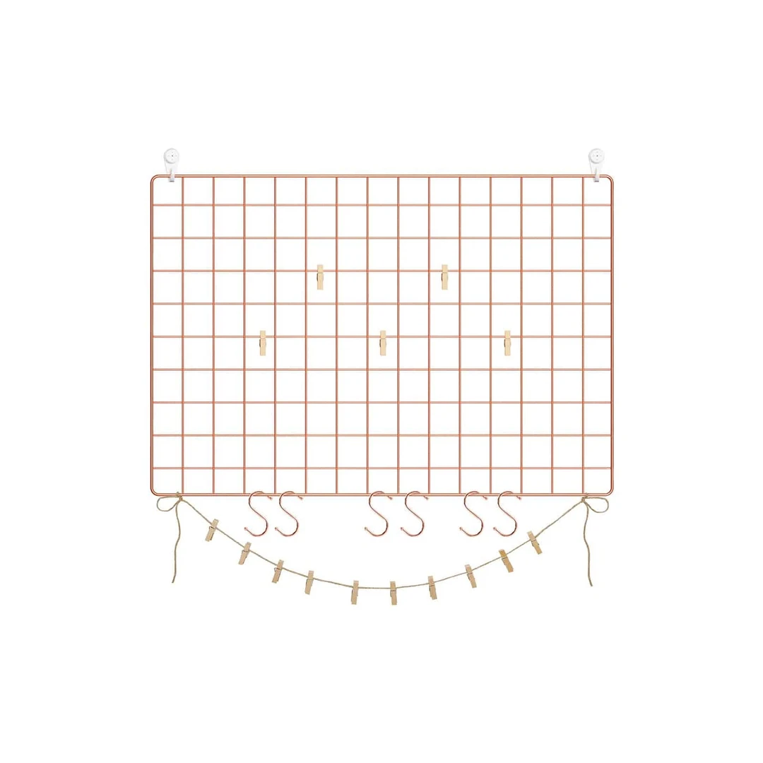 Stylinga rožinio aukso sieninė lentyna su kanapių virvele