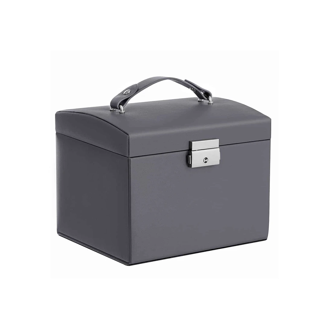 Stilinga papuošalų dėžutė su minkšta odos apmušalu