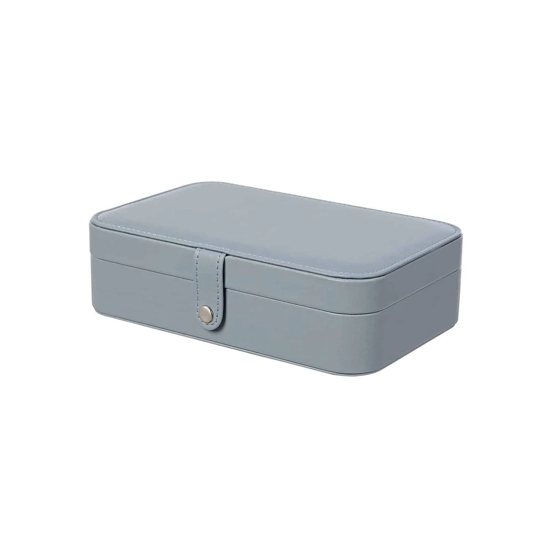 Kompaktiškas kelionių papuošalų dėklas su aksomu ir MDF