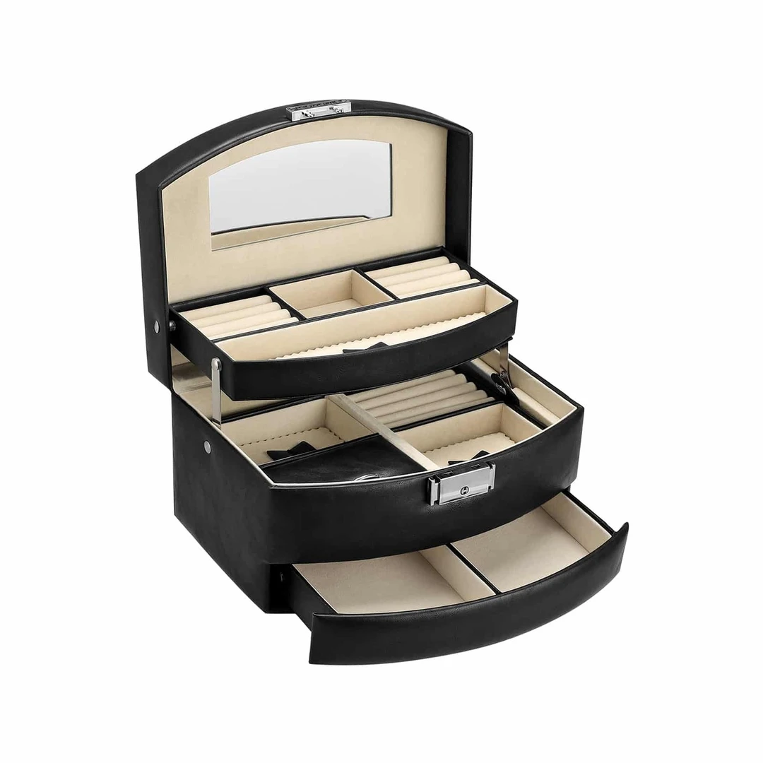 Elegantiškas SONGMICS papuošalų laikiklis jūsų brangenybėms