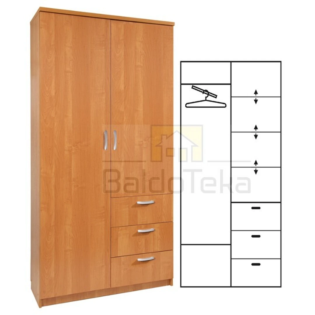 Elegantiška spintelė 101x200x45 cm, LMDP, spalva pagal pasirinkimą