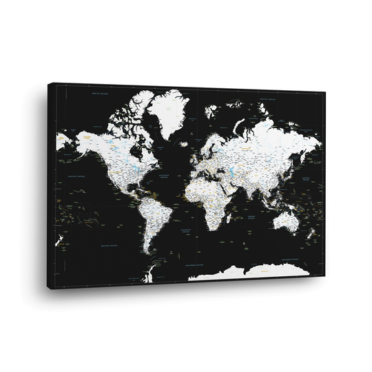 Pasaulio žemėlapis Nr.6 Juodas obsidianas - Paveikslai