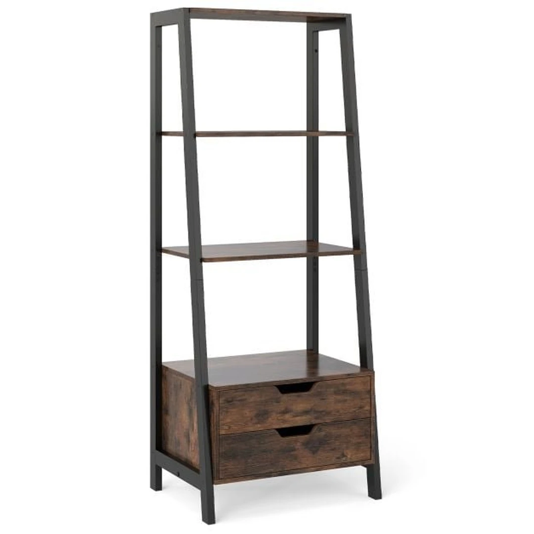 Juoda-ruda 4 lentynų pastatoma lentyna 52cm