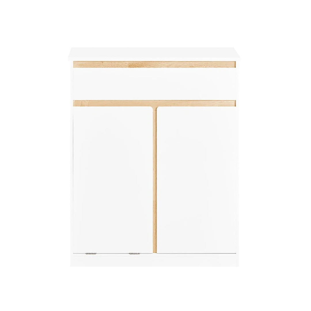 Pastatoma vonios spintelė 71x33x85cm., baltos/šviesiai rudos spalvos - Vonios spintelės