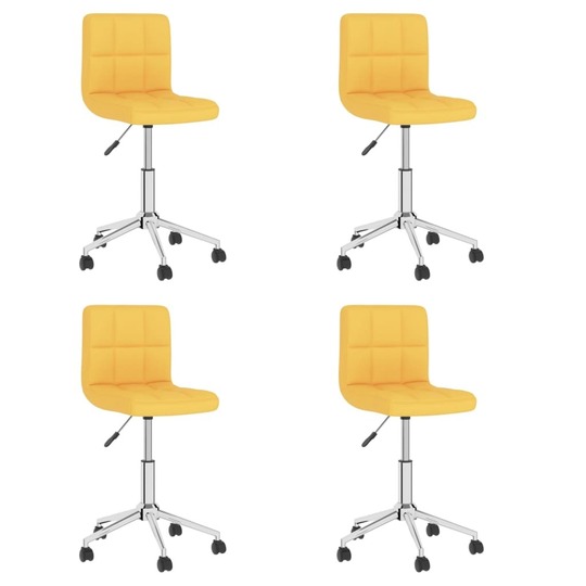 Pasukamos valgomojo kėdės, 4vnt., garstyčių geltonos, audinys - Kėdės
